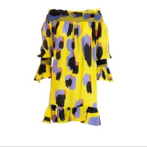 Just Cavalli yellow off shoulder dress 40 - sz 4